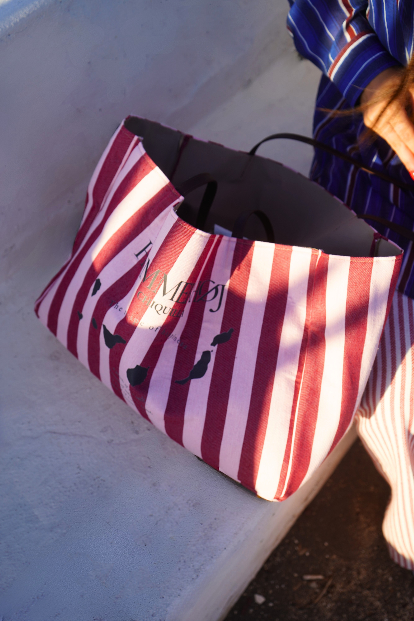 Bolso de Verano Rayas Rojas y Rosadas Valeria Hammerhøj