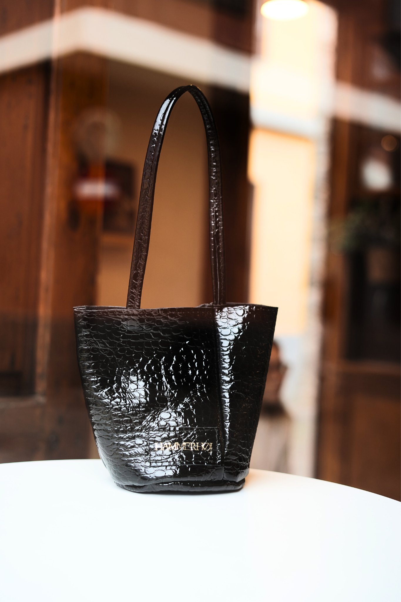 Mini Bombonera Negro Charol